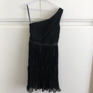 Club Monaco Black One Shoulder Chiffon Dress